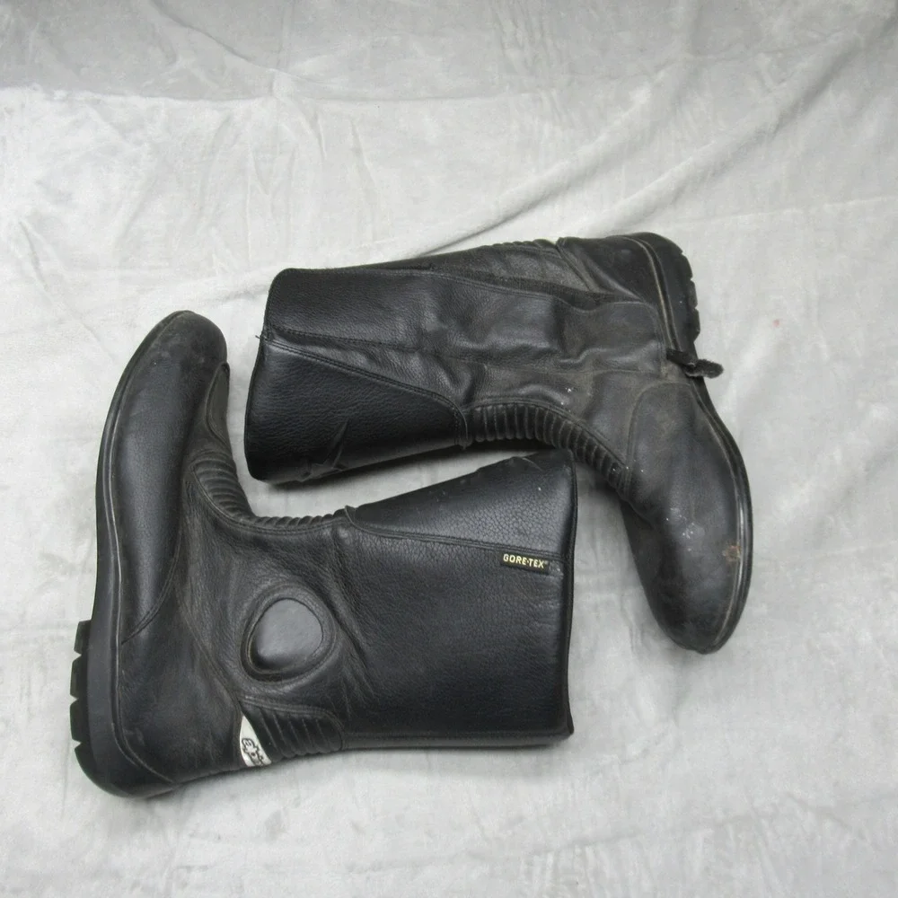 Alpinestars Leather Boots Mens‎ 11.5 US Black Gran Torino Gore Tex Motorcycle